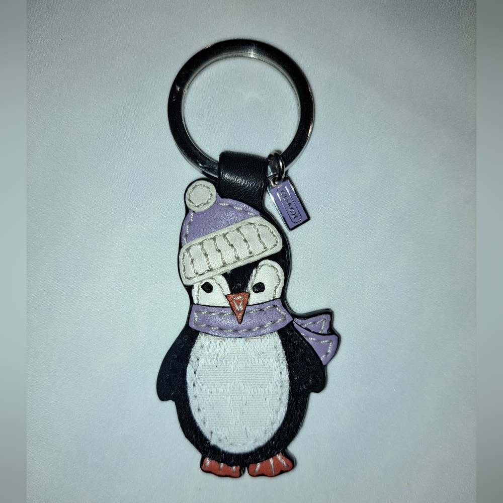 Coach Penguin Leather Keychain Bagcharm Never Used